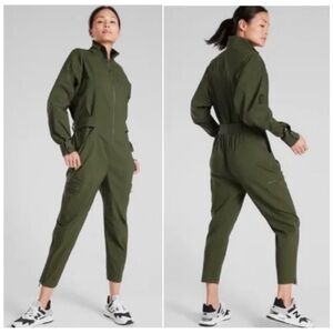 Athleta jumpsuit in olive / army green